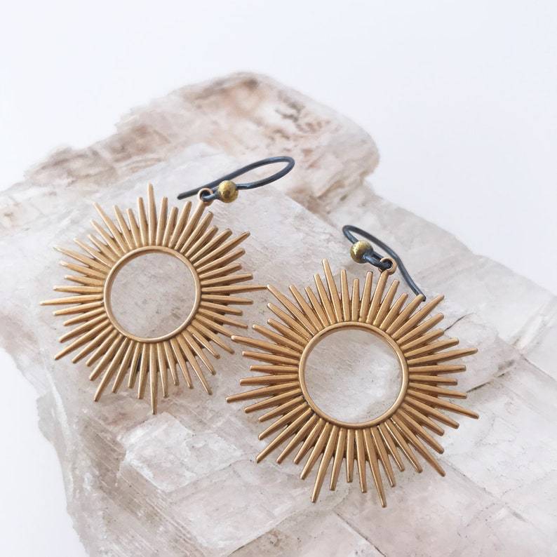 Boucles d'oreilles Boho en argent au style solaire