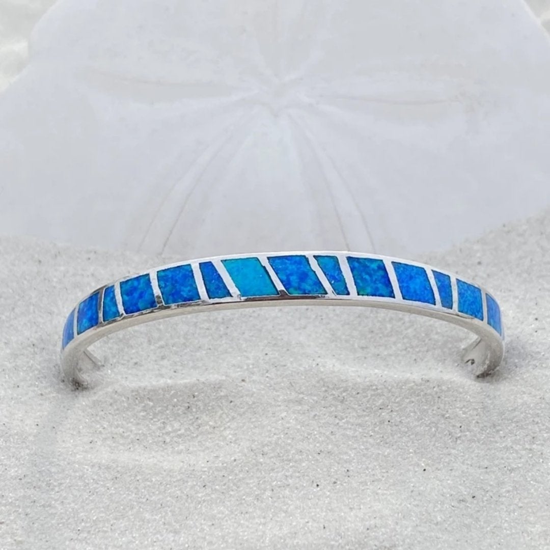 Éclatante Bracelet en Argent avec Opale Précieuse
