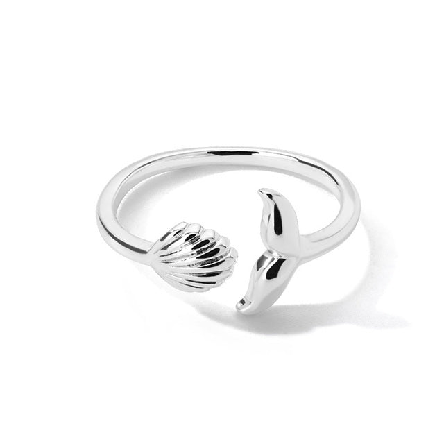 Bague Ajustable Sirène Éblouissante avec Coquillage Doré