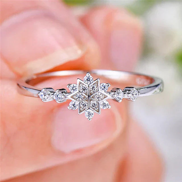 Éblouissante Bague Flocon de Neige en Argent Sterling 925