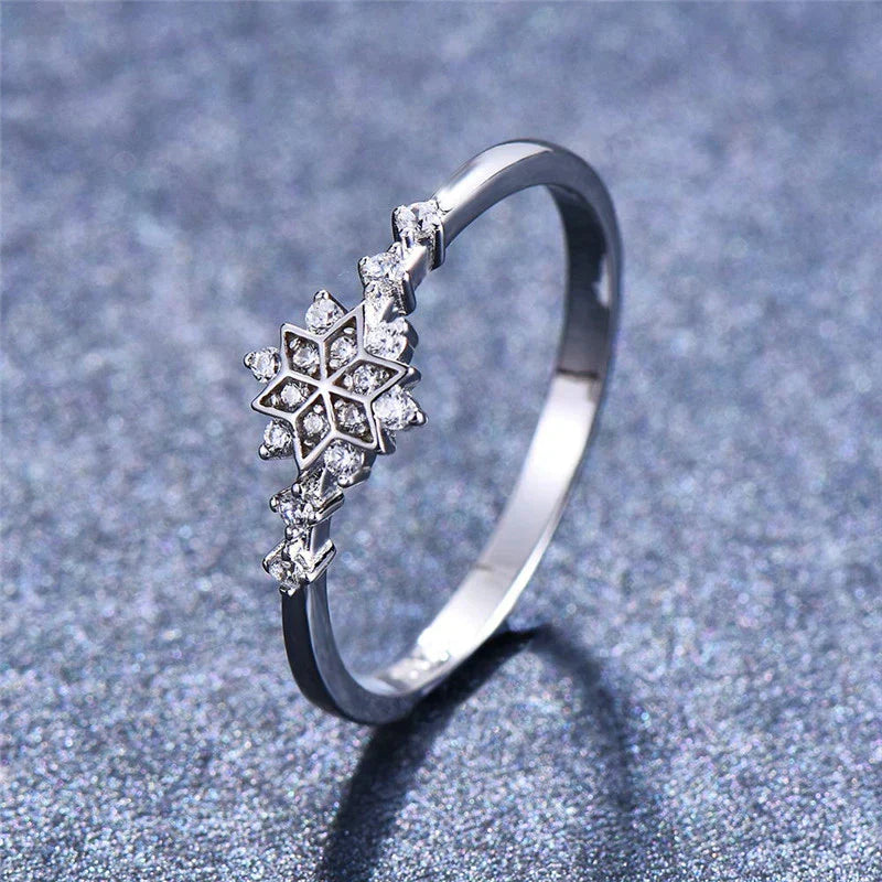 Éblouissante Bague Flocon de Neige en Argent Sterling 925