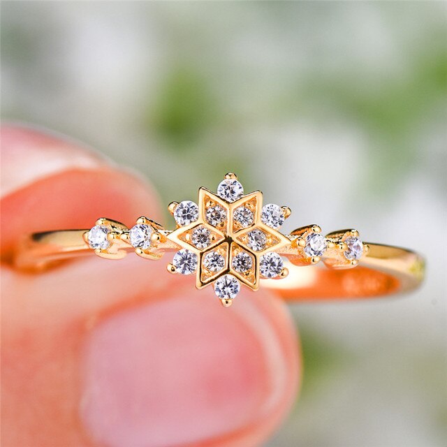 Éblouissante Bague Flocon de Neige en Argent Sterling 925