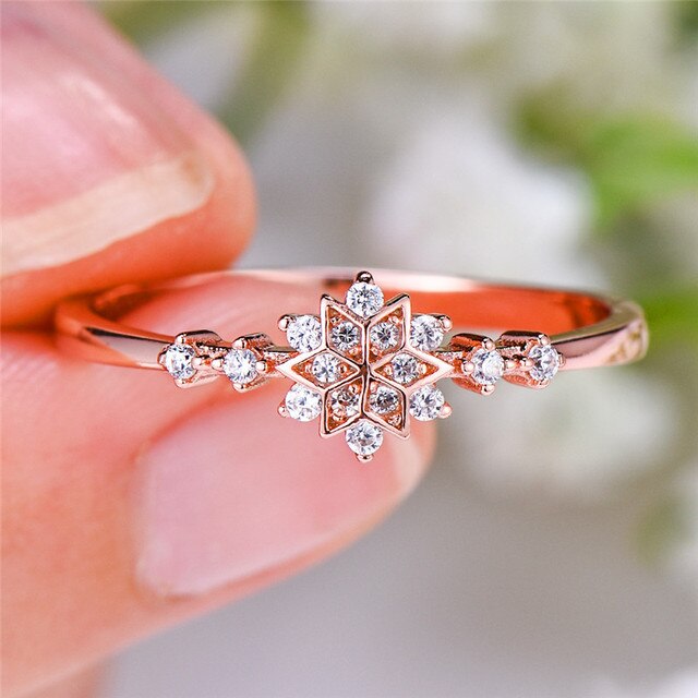 Éblouissante Bague Flocon de Neige en Argent Sterling 925