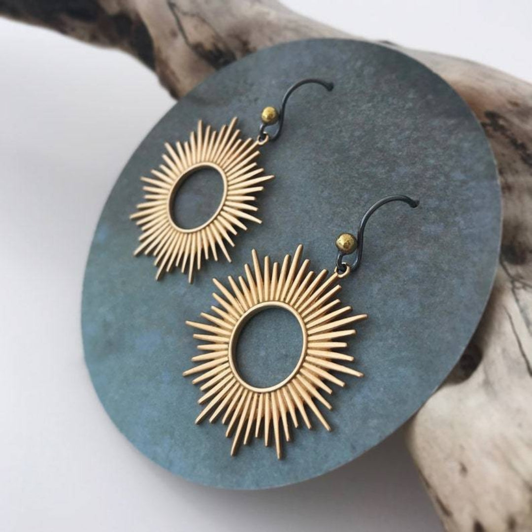 Boucles d'oreilles Boho en argent au style solaire