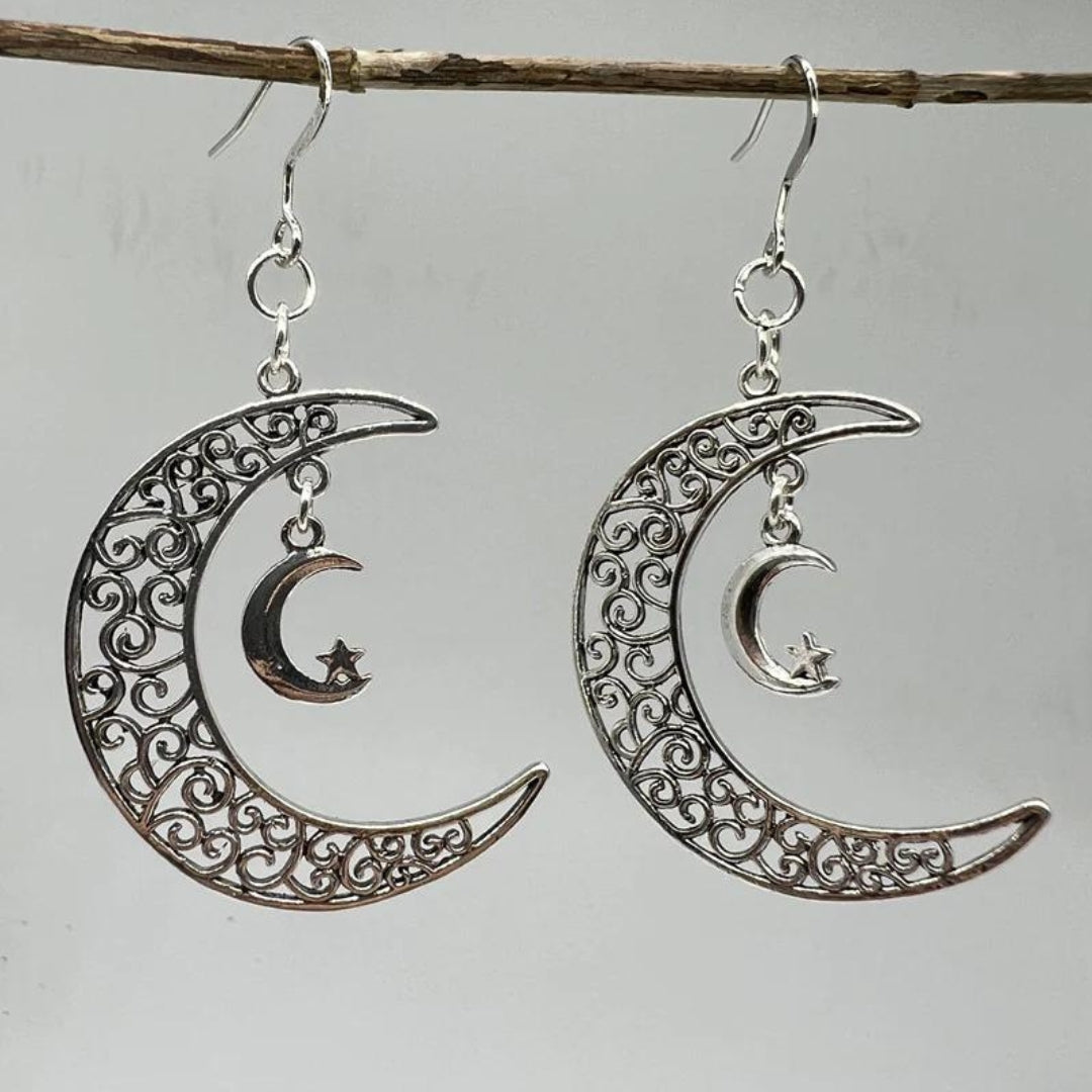 Boucles d'oreilles en argent inspirées par la magie de la lune