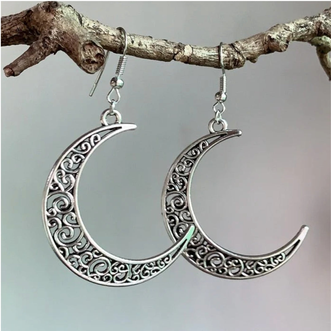 Élégantes Boucles d'Oreilles Demi-Lune en Argent Sterling
