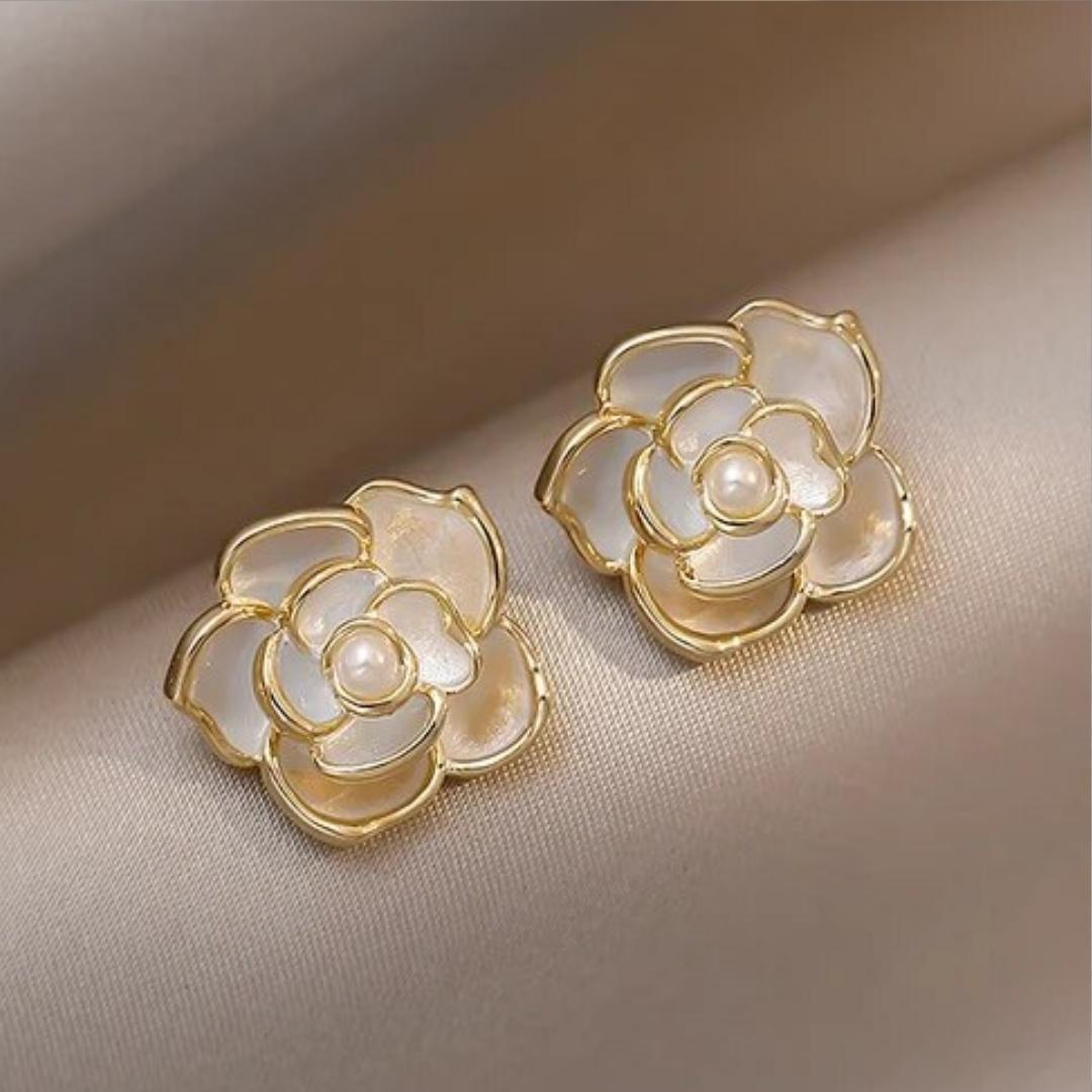 Boucles d'oreilles raffinées avec perles florales éclatantes