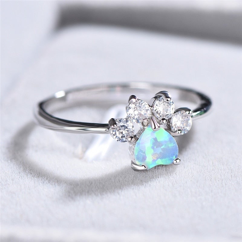 Éblouissante Bague en Opale et Zircon