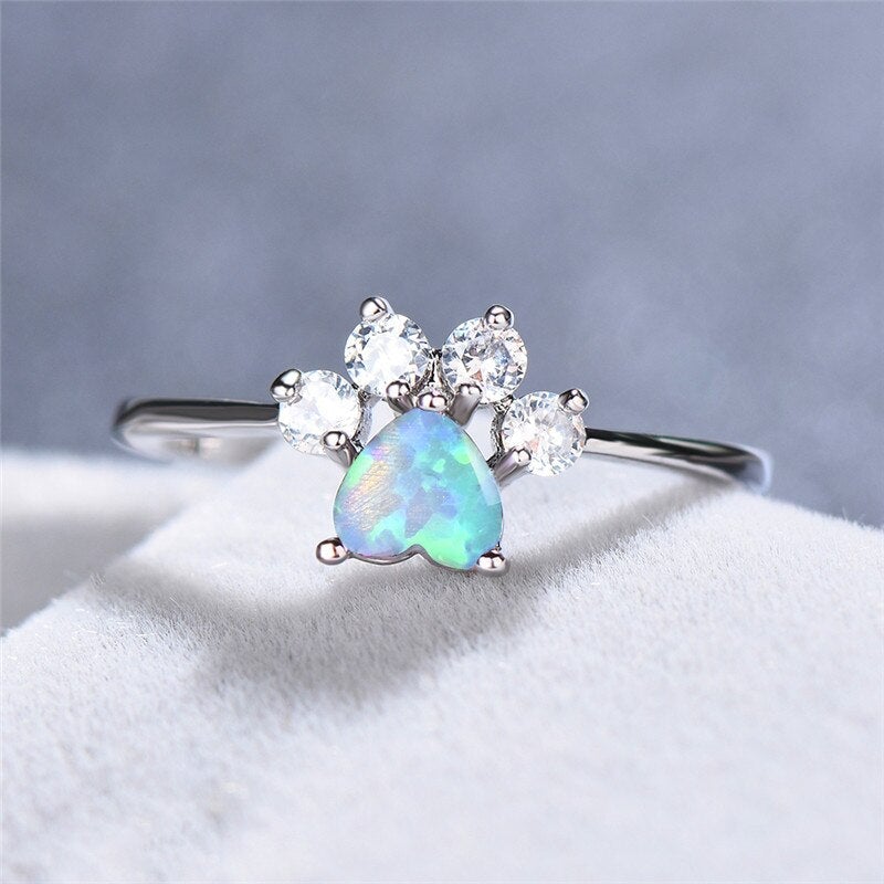 Éblouissante Bague en Opale et Zircon