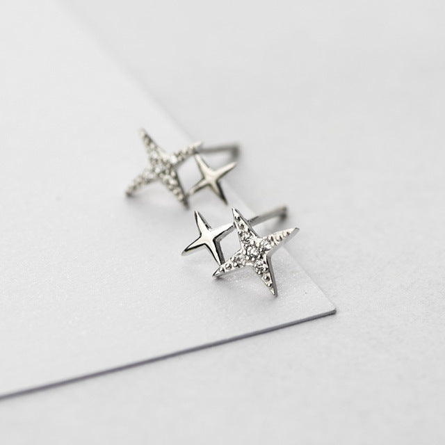 Boucles d'oreilles Étoiles scintillantes en or avec Zirconia ❤️