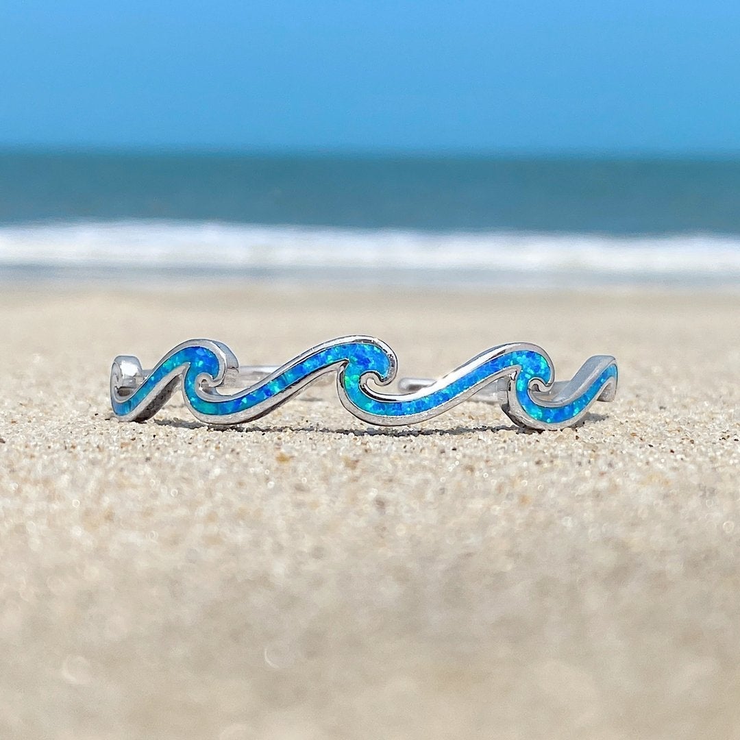 Éblouissant Bracelet Triple Vague en Opale et Argent Sterling