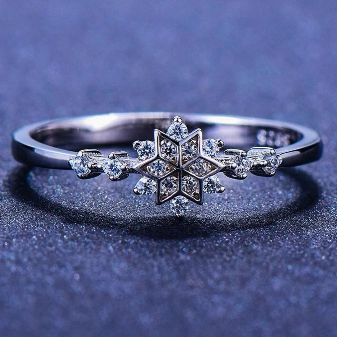 Éblouissante Bague Flocon de Neige en Argent Sterling 925