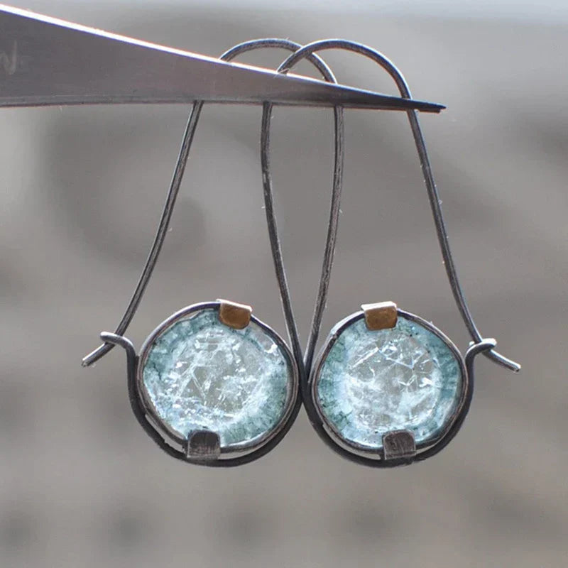 Boucles d'oreilles Vintage Éblouissantes en Cristal de Lune
