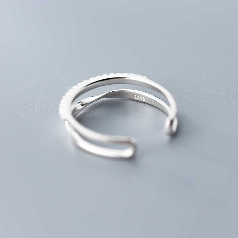 Bague Ajustable à Double Ligne Élégante
