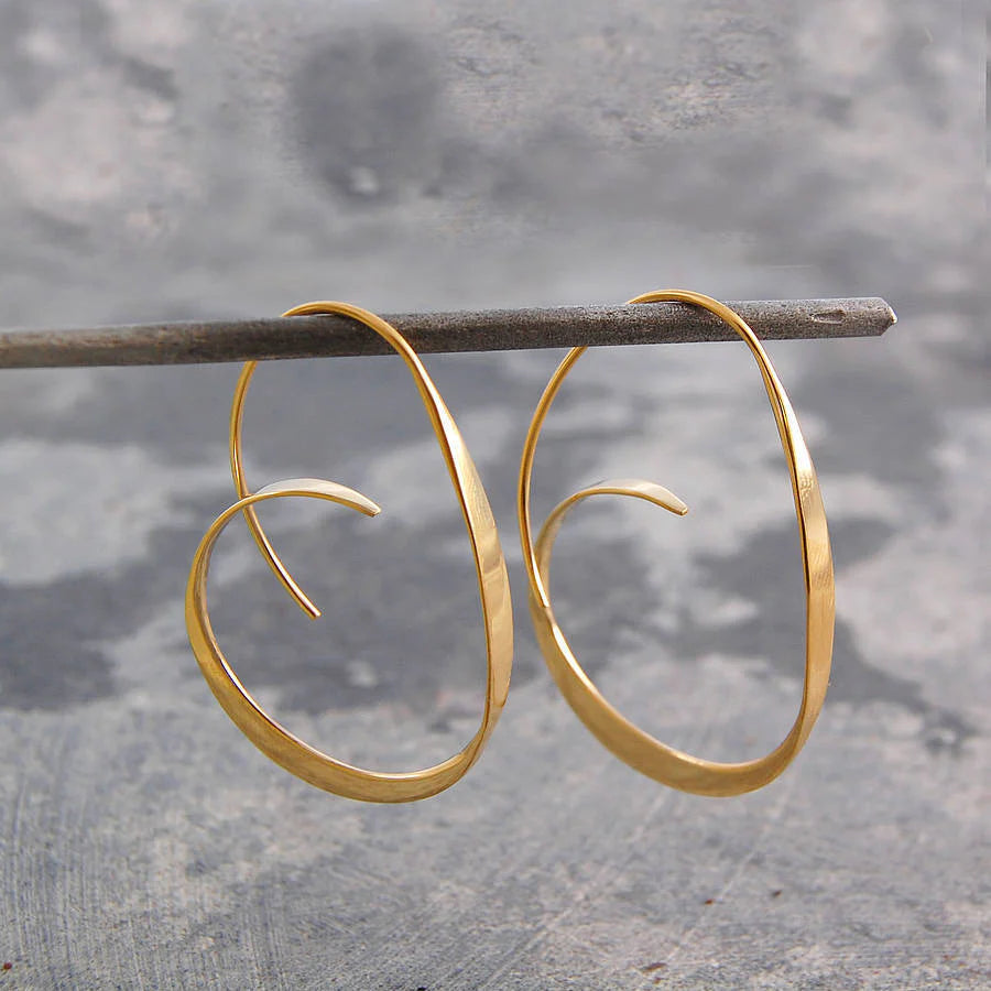 Élégantes Boucles d'Oreilles Spirales en Acier Inoxydable