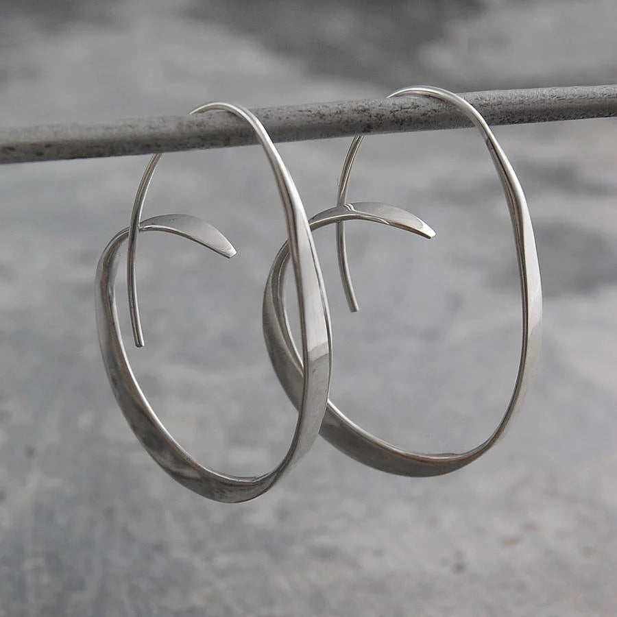 Élégantes Boucles d'Oreilles Spirales en Acier Inoxydable