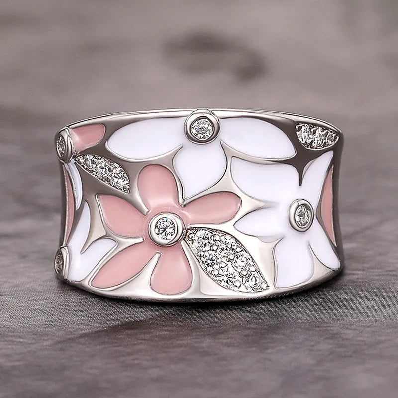 Bague Vintage Ăclat de Fleur en Zirconia