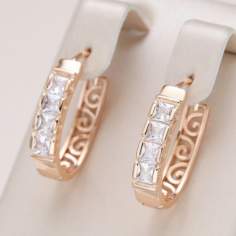 Boucles d'oreilles Élégantes en Lierre Éblouissant avec Incrustations de Cristal