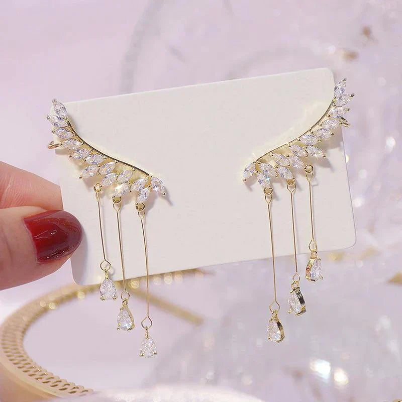 Élégantes Boucles d'Oreilles Pendantes en Cristal