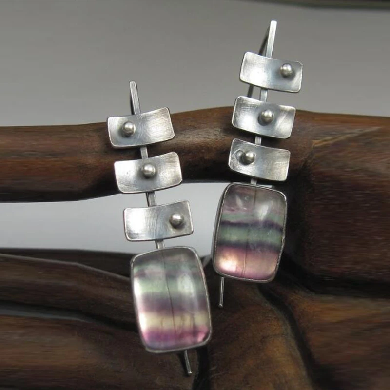 Boucles d'oreilles en Argent avec Effet Dégradé Éblouissant