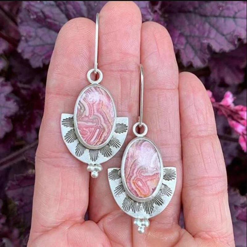 Élégantes Boucles d'Oreilles Vintage en Argent Rose
