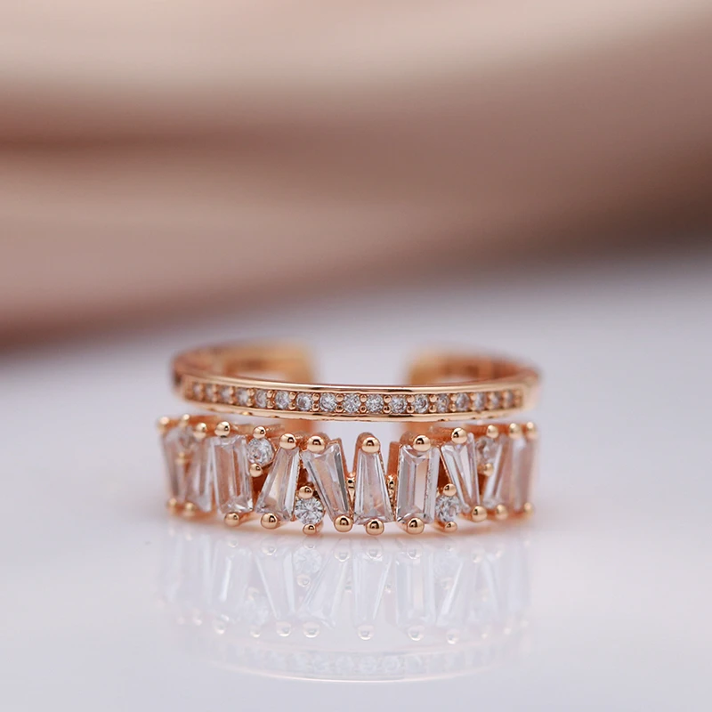 Éblouissante Bague Couronne en Or Rose