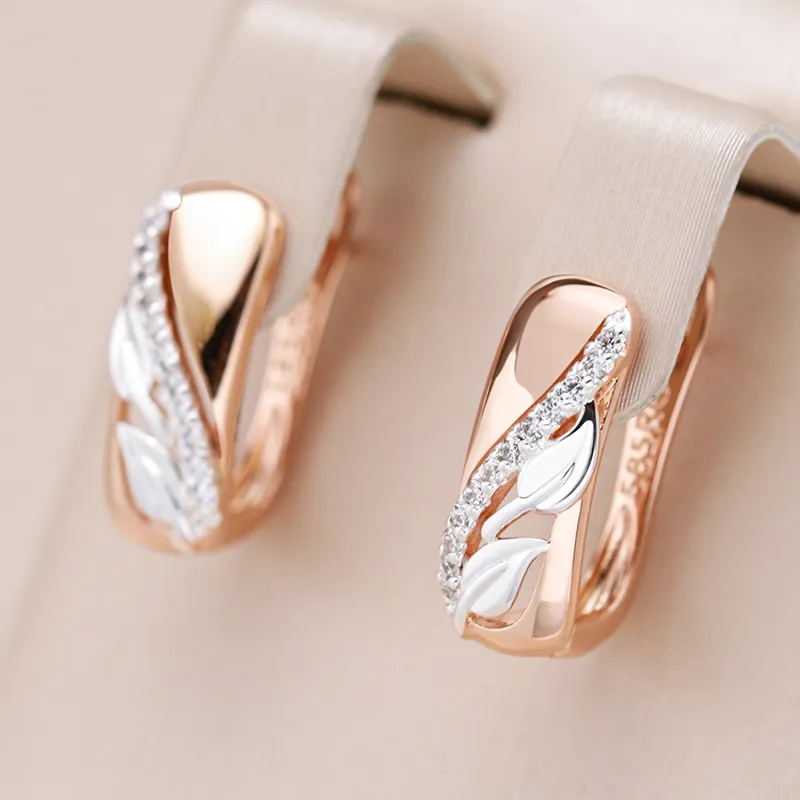 Boucles d'oreilles Chic en Or et Argent ornées de Zirconia scintillants