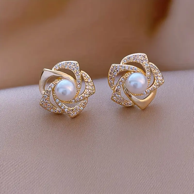 Boucles d'oreilles raffinées en perles spirales éclatantes