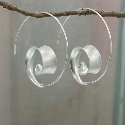 Éblouissantes Boucles d'Oreilles Spirale en Argent