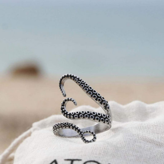 Bague Tentaculaire en Argent, Ajustable pour un Confort Parfait