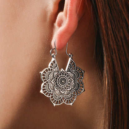 Éblouissantes Boucles d'oreilles Mandala en Argent Artisanales