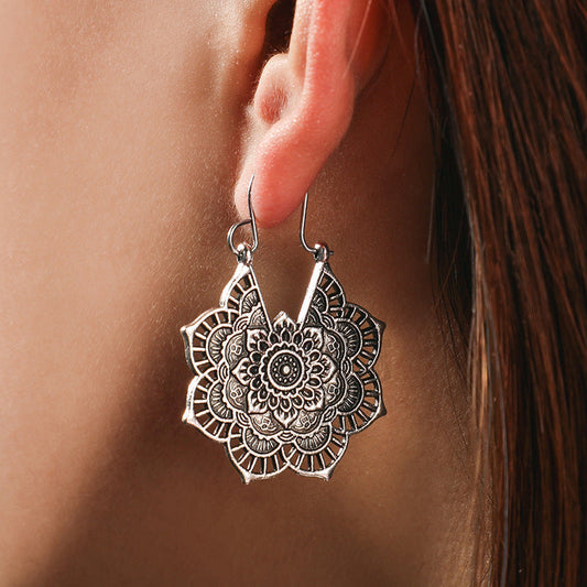 Éblouissantes Boucles d'oreilles Mandala en Argent Artisanales