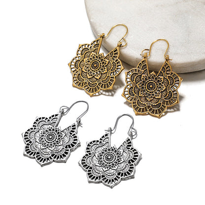 Éblouissantes Boucles d'oreilles Mandala en Argent Artisanales
