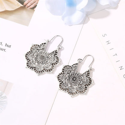 Éblouissantes Boucles d'oreilles Mandala en Argent Artisanales