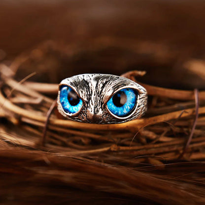 Bague Ajustable en Argent avec Design de Hibou Charmant