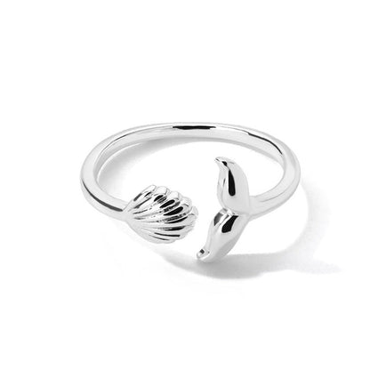 Bague Ajustable Sirène Éblouissante avec Coquillage Doré