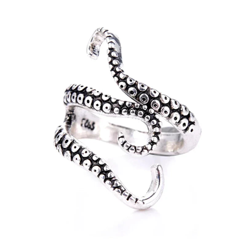Bague Tentaculaire en Argent, Ajustable pour un Confort Parfait