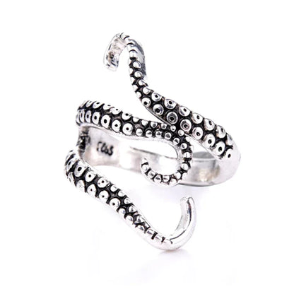 Bague Tentaculaire en Argent, Ajustable pour un Confort Parfait