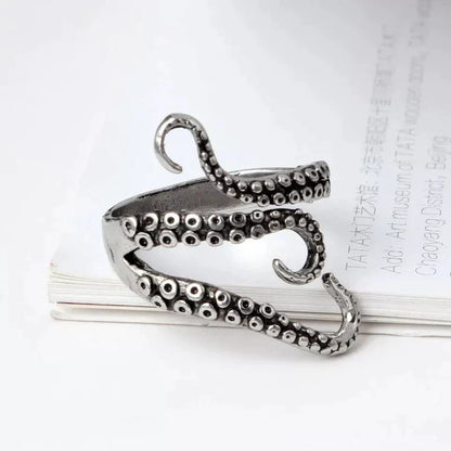Bague Tentaculaire en Argent, Ajustable pour un Confort Parfait