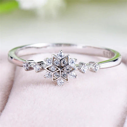 Éblouissante Bague Flocon de Neige en Argent Sterling 925