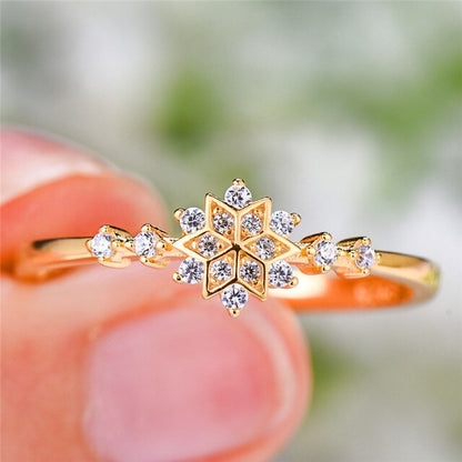 Éblouissante Bague Flocon de Neige en Argent Sterling 925