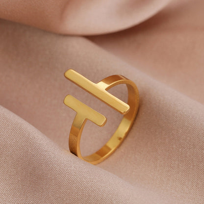 Élégante Bague Équilibre en Or et Argent
