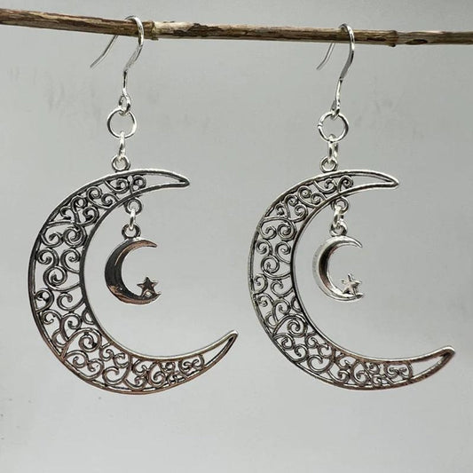 Boucles d'oreilles en argent inspirées par la magie de la lune