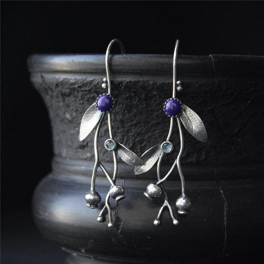 Éblouissantes boucles d'oreilles en argent sterling ornées de délicates feuilles