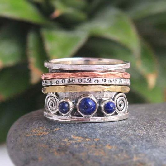 Bague Boho Éblouissante en Argent avec Opale Océanique