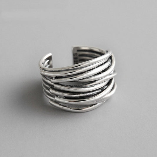 Bague Ajustable en Argent Élégante et Brillante