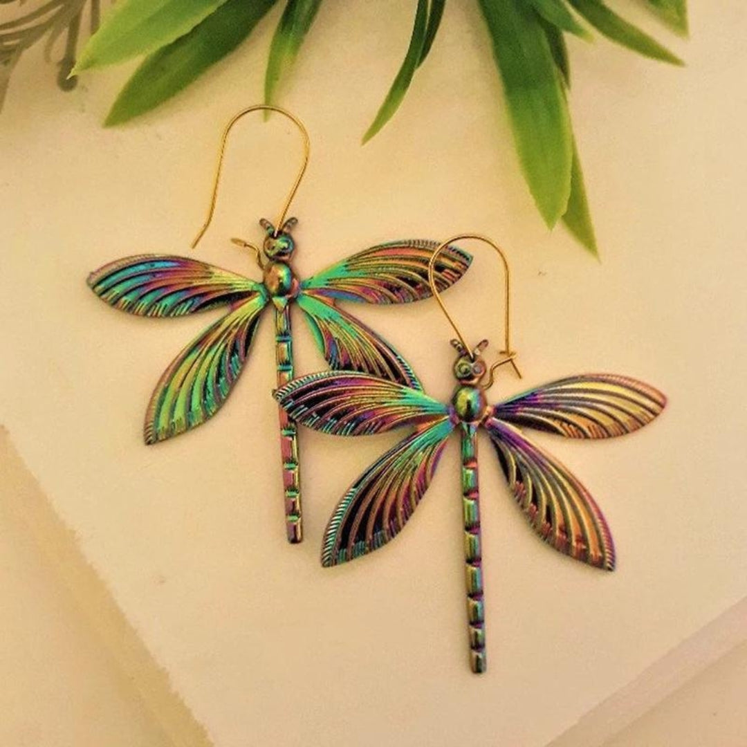 Boucles d'oreilles Libellule en Couleurs Éclatantes
