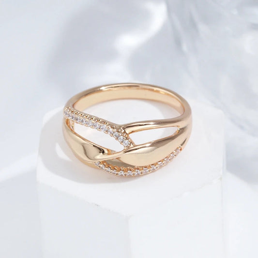 Bague Éclatante en Or avec Paillettes Élégantes
