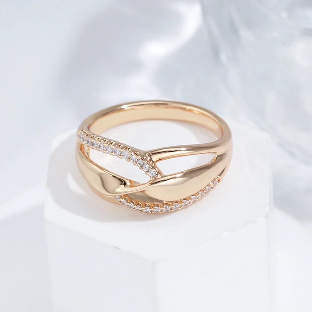 Bague Éclatante en Or avec Paillettes Élégantes