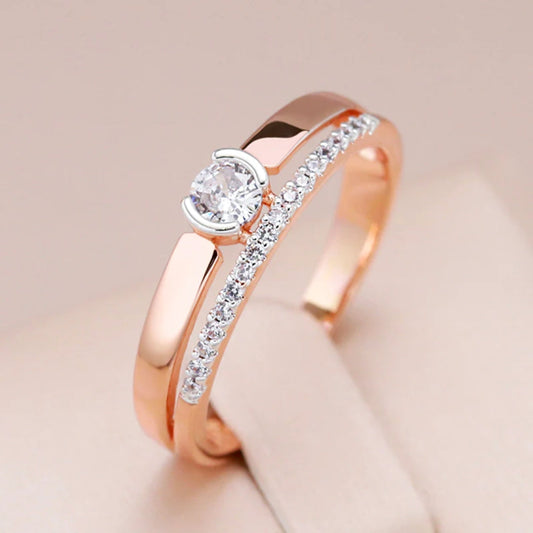 Bague Élégante en Or avec Zirconia Brillante